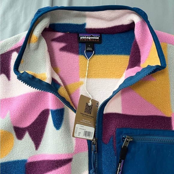 Patagonia Synchilla Full Zip Fleece Jacket Women medium Frontera Marble Pink NWT - Picture 3 of 3